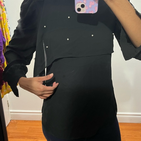 BLACK PEARL WORK BLOUSE - Picture 3 of 5